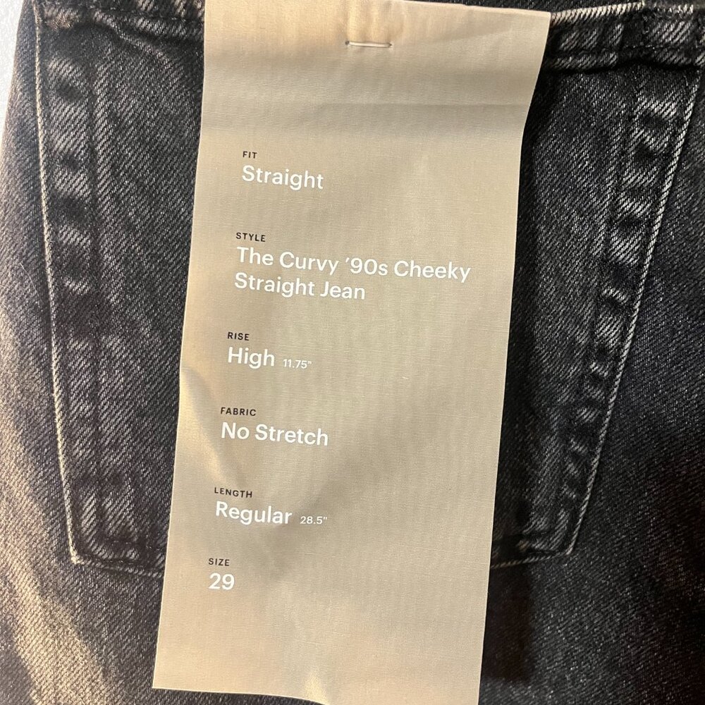 Everlane The '90s Cheeky Hourglass Jean Size 29 in Washed Black, Brand New - Picture 8 of 10